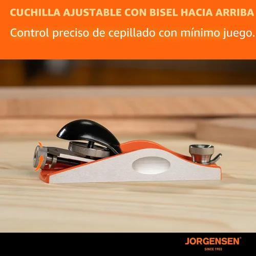 Vista 7 de JORGENSEN Cepillo de madera NO.60-1/2 de 6-1/4 pulgadas, cepillo manual para carpintería, cepillo de bloque de ángulo bajo, cepillo manual pequeño