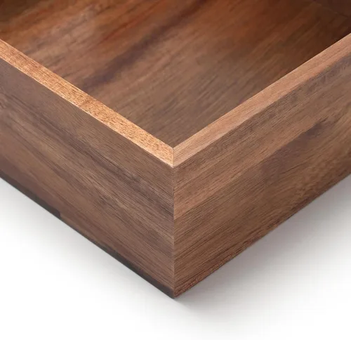 Vista 2 de Servilletero de madera cuadrado, soporte plano para servilletas, bandeja de madera para servilletas de almuerzo para cocina y baño