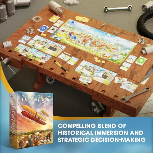 Vista 8 de First In Flight: Juego de mesa ganador del premio MENSA sobre aviación histórica, juego de mesa de estrategia para adolescentes, adultos y jugadores