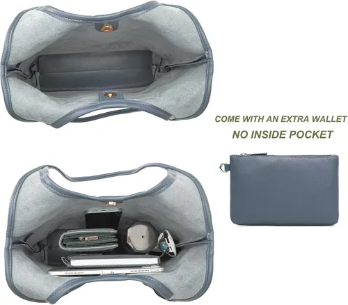 Vista 5 de Montana West Bolsos estilo hobo holgados para mujer, bolsos de hombro suaves de diseñador para mujer, bolso de mano con asa superior