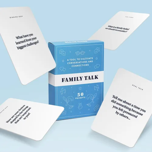 Vista 2 de BestSelf - Baraja de conversación familiar - Juego de 50 cartas para noche de juegos familiares, divertido y atractivo juego familiar para niños