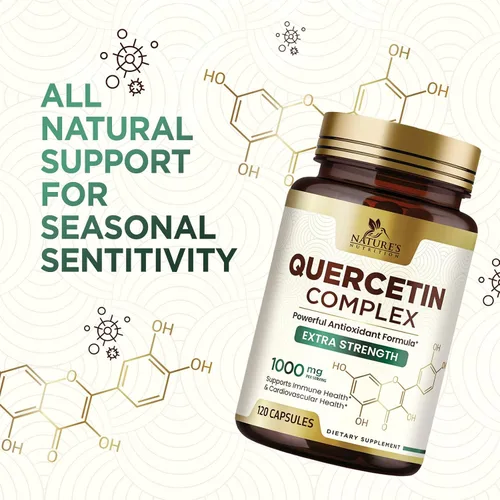 Vista 7 de Quercetin Dihydrate 1000mg per Serving - Premium Plant-Based Bioflavonoids - Extra Strength Antioxidant Immune & Respiratory Health Support - High