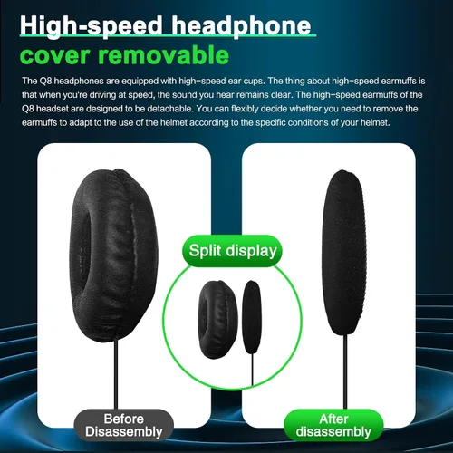 Vista 4 de Mesh 3.0 - Auriculares Bluetooth para motocicleta, 6 Riders Group V5.1, casco Bluetooth con intercambio de música y cancelación de ruido CVC