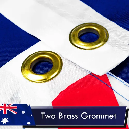 Vista 2 de G128 Bandera de Australia, 3 x 5 pies, serie LiteWeave, impresa en poliéster 100D, bandera de país, colores vibrantes, ojales de latón