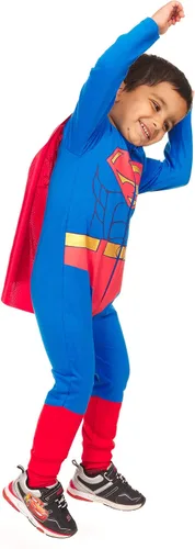 Vista 5 de DC Comics Toddler Boys Superhero Costume - Zip Up Jumpsuit with Cape