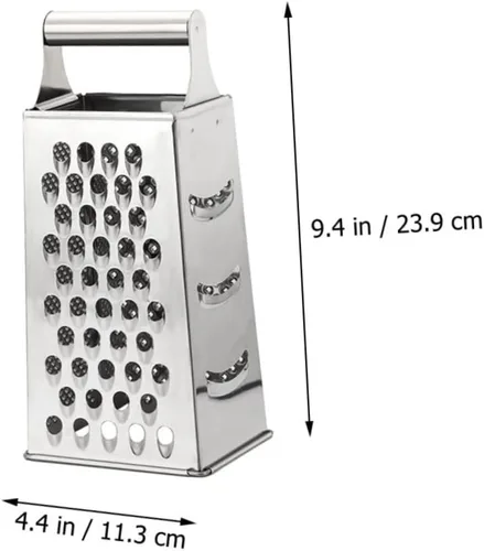 Vista 2 de Rallador de queso grande de acero inoxidable, cortador de verduras manual rotativo de cocina, ralladores de rebanadores de queso multifunción