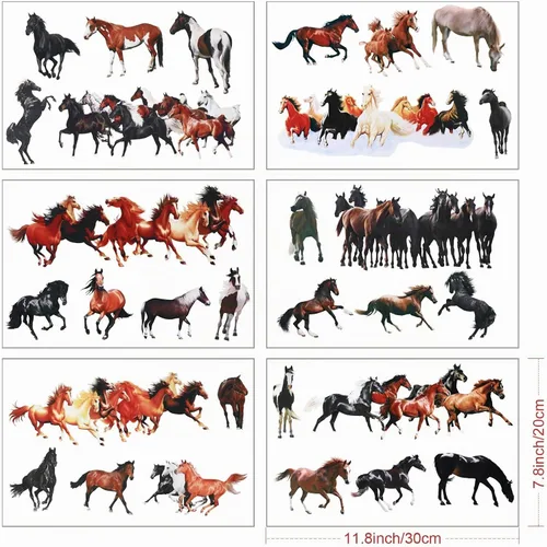 Vista 7 de 30 calcomanías de pared de caballo salvaje, decoración para el hogar, 11.8
