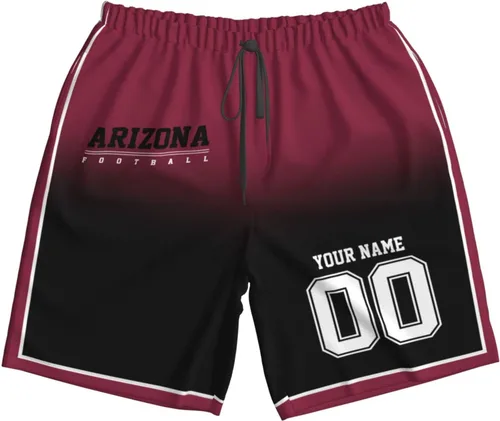 Vista 3 de Pantalones cortos de playa personalizados de fútbol para hombre, de secado rápido, personalizados con cualquier nombre y número, regalos