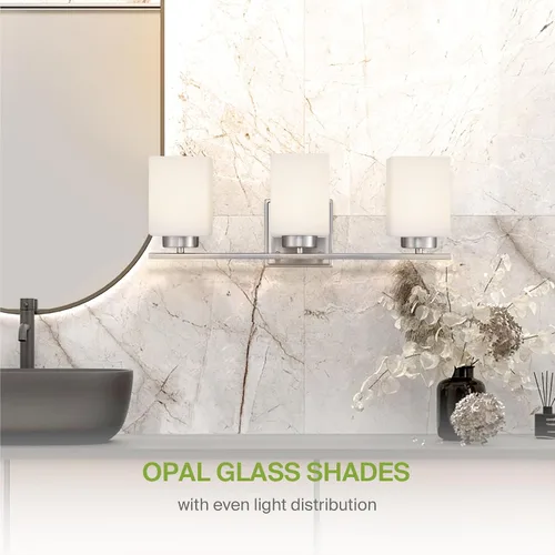 Vista 4 de ASD Accesorio de iluminación de tocador de montaje en pared de 3 luces Enchufe E26 de 60 W de 120 V Compatible con bombillas LED