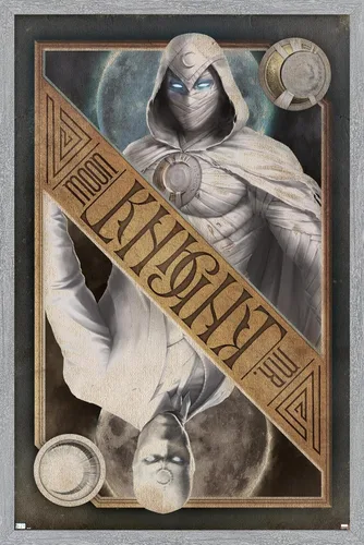 Vista 13 de Trends International Marvel Moon Knight - Póster de pared de tarjetas, 14.725 x 22.375 pulgadas, versión enmarcada de madera de granero