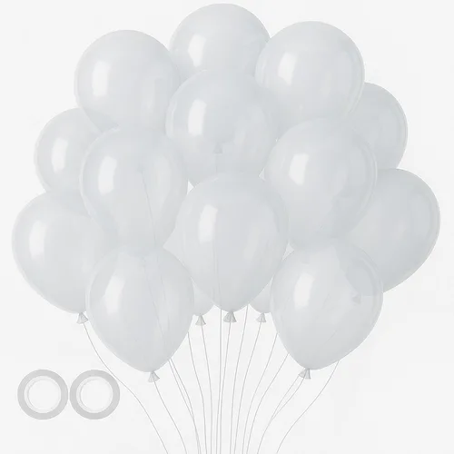 Vista 32 de Voircoloria Paquete de 90 globos de arena blanca de diferentes tamaños de 18/12/10/5 pulgadas, kit de arco de guirnalda de globos blancos arena