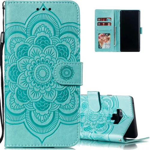 Vista 12 de LEECOCO - Funda para Galaxy Note 9 con diseño de mandala en relieve de piel sintética con tapa para cuaderno, estilo de libro, soporte magnético