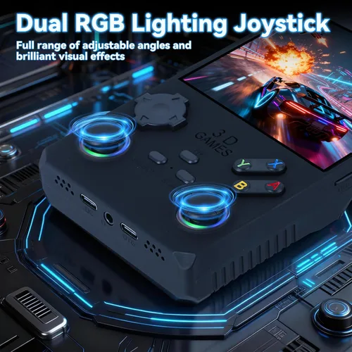 Vista 6 de Consola de juegos de mano retro V40 Max, tarjeta TF de 256GB con 40,000 juegos clásicos, pantalla IPS HD de 4.0 pulgadas, batería de 4000mAh, Negro