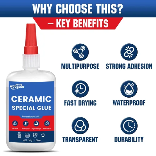 Vista 3 de Pegamento de cerámica 2 x 1.06 oz, adhesivo instantáneo impermeable y de alta resistencia