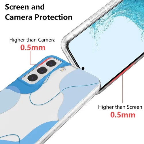 Vista 3 de DEFBSC Funda compatible con Samsung Galaxy S22, diseño artístico de forma suave con funda protectora de parachoques incorporada, bonita funda