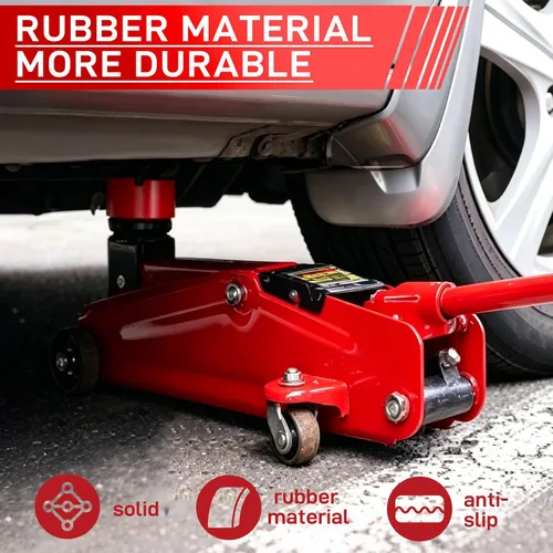 Vista 4 de DEDC Red Floor Jack Rubber Pad Two Depths X-Grooves Universal Jack Adapter