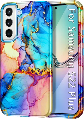 Vista 19 de Btscase Funda para Samsung Galaxy S22+/S22 Plus 5G, Patrón de Mármol 3 en 1 Resistente a Prueba de Golpes de Servicio Pesado Cuerpo Completo Rígida