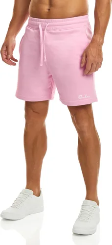 Vista 2 de Ouber Pantalones cortos deportivos de algodón para hombre, pantalones cortos de entrenamiento para gimnasio, deportivos y casuales
