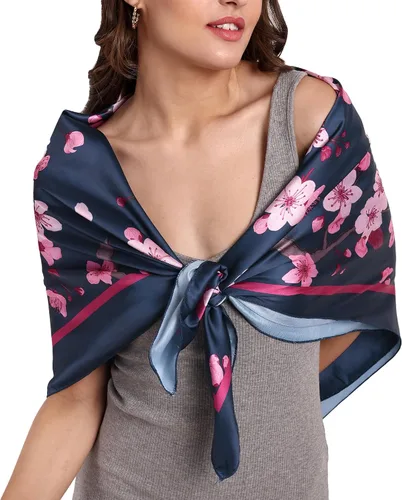 Vista 5 de CrossKulture Pañuelo cuadrado suave de seda de morera para bolso de mano, banda para el cuello, cinturón de nudos