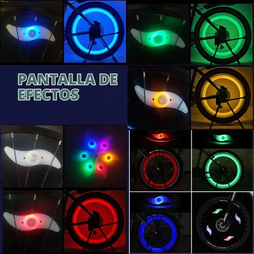 Vista 7 de 5 luces LED coloridas para rueda de bicicleta, impermeable, fácil de instalar, luces LED con 3 modos, para decoración de radios de bicicleta