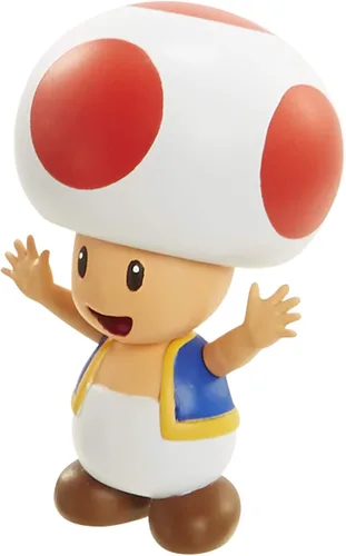 Vista 2 de Super Mario Figura de acción de juguete coleccionable de sapo rojo de 2.5 pulgadas