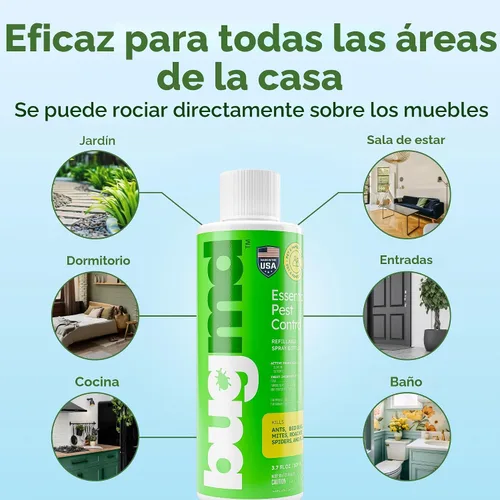Vista 5 de BugMD Concentrado de aceite esencial para control de plagas (3.7 onzas, paquete de 2) – Spray de insectos alimentado por plantas mata rápidamente