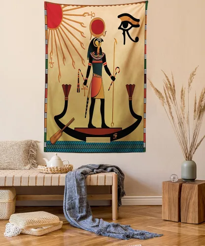 Vista 45 de Ambesonne Tapiz hippie, abrazo de hongos de ensueño y árbol de la vida místico y mandal verde, decoración de tela para colgar en la pared