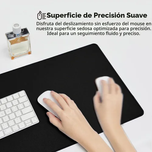 Vista 3 de Reniteco Alfombrilla de mouse grande para juegos con bordes cosidos duraderos, base de goma antideslizante, alfombrilla de mouse para teclado