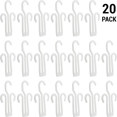 Vista 2 de IFAMIO Paquete de 20 perchas de plástico blanco para secado de zapatos, ligeras, duraderas, resistentes, de secado rápido, ideales para el hogar