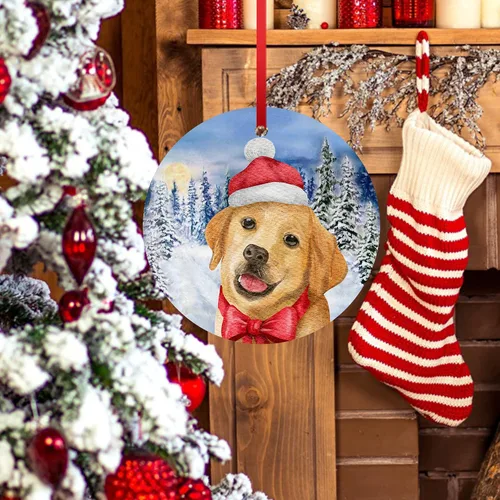 Vista 5 de Labrador Retriever Adorno de Navidad para perro para decoración del árbol de Navidad, copo de nieve, adorno de Navidad de invierno, adorno colgante
