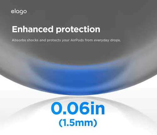Vista 5 de elago Funda híbrida líquida compatible con AirPods Pro 3, protección de triple capa, cordón incluido, carga inalámbrica, resistente a los golpes