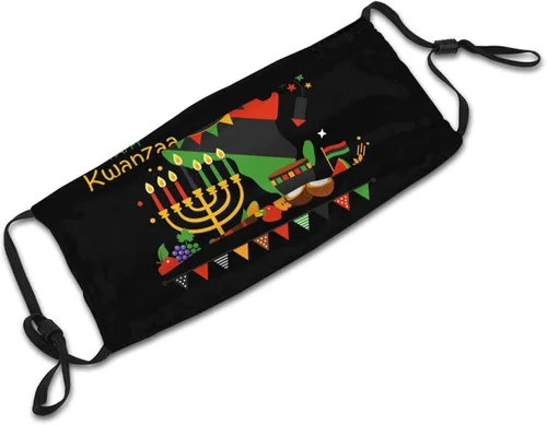 Vista 6 de UJVPXH Happy Kwanzaa - Mascarilla facial decorativa ajustable reutilizable al viento