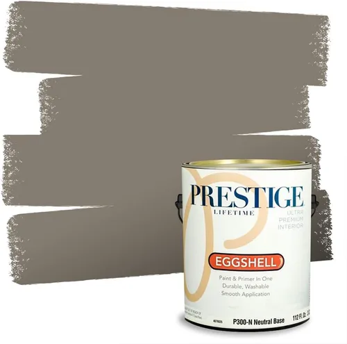 Vista 201 de PRESTIGE Paints - Pintura interior e imprimación en uno, 1 galón, cáscara de huevo, pimienta envejecida