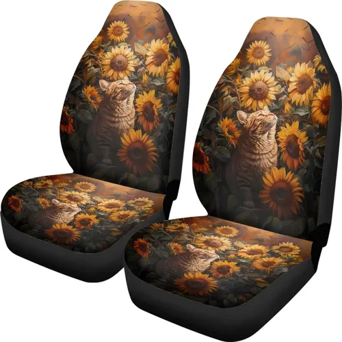 Vista 35 de Talayituse - Funda de asiento de coche con estampado de salpicaduras de pintura de la bandera americana, funda de asiento de cubo para vehículo, 4