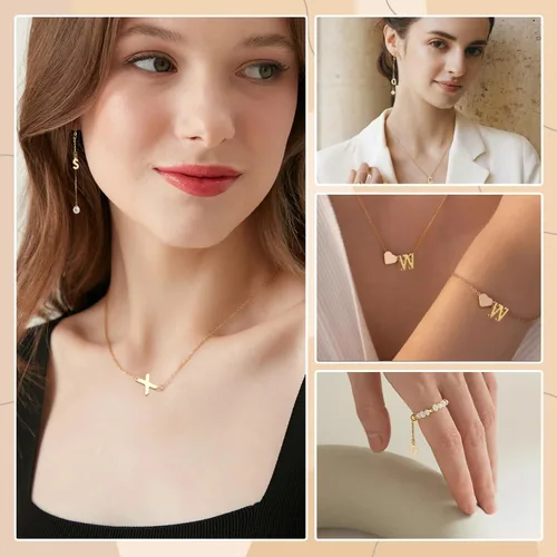 Vista 5 de 26 dijes de letras del alfabeto A-Z rellenas de oro de 18 quilates para hacer joyas, dije con inicial del alfabeto A-Z, colgantes con purpurina