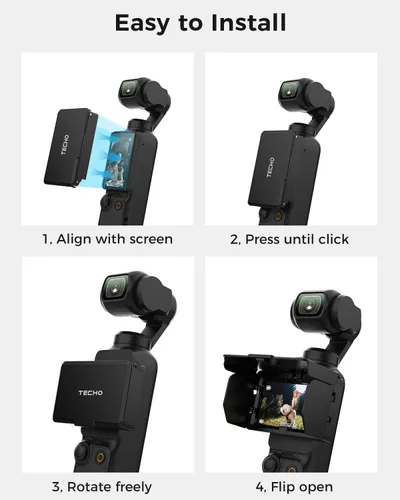 Vista 3 de Funda de Pantalla Plegable con Parasol para Accesorios DJI Osmo Pocket 3, Protector Compacto Anti-Reflejos para Fotografía al Aire Libre, Cubierta