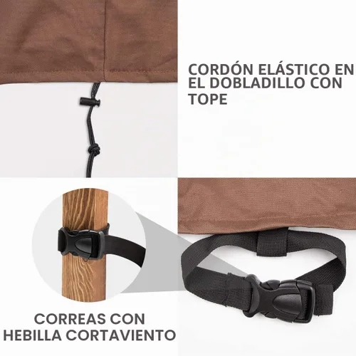 Vista 4 de Vailge Funda para Silla de Patio de Alto Respaldo, Fundas para Sillas de Exterior Impermeables, Funda para Silla de Comedor de 600D, Silla de Césped