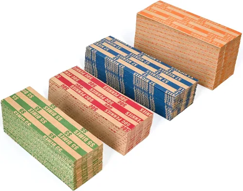 Vista 6 de DGBDPACK 125 Surtido de envoltorios planos para monedas, 25 centavos, 25 níquel, 25 centavos, 50 cuartos Paquete conveniente