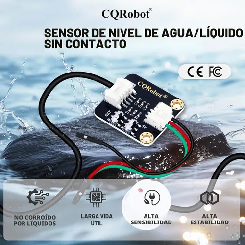 Vista 2 de CQRobot Sensor de nivel de agua/líquido sin contacto compatible con Arduino, Raspberry Pi y otras placas base. para producción industrial, acuario