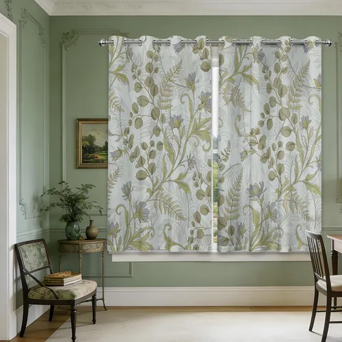 Vista 16 de Cortinas opacas negras y doradas, cortinas modernas de mediados de siglo para dormitorio, sala de estar, 63 pulgadas de largo, juego de 2 paneles