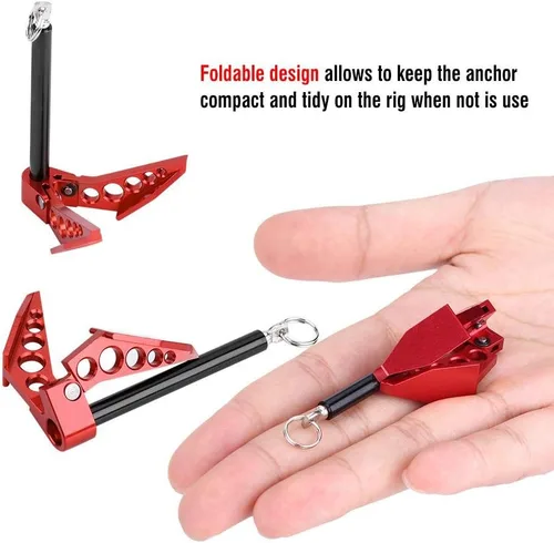 Vista 5 de 1/10 RC Crawler Car Winch Anchor Herramienta de tierra plegable para accesorio axial SCX10 D90 CC01