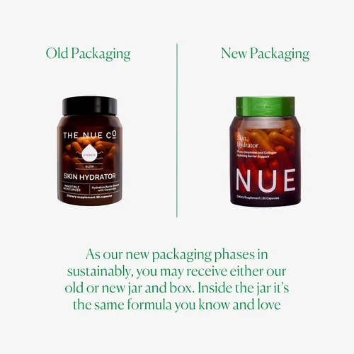 Vista 8 de The Nue Co. Suplemento HIDRATOR para la piel, contiene colágeno hidrolizado, aloe y ácido hialurónico, sin gluten, 30 cápsulas