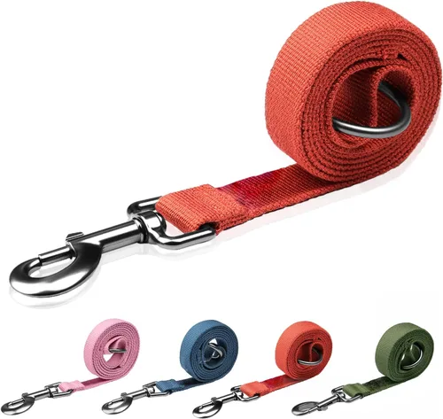 Vista 8 de Correa de perro beige para perros pequeños, 4 pies, 90% rayón derivado de bambú, correa de perro 10% poliéster, resistente y duradera, mango con una