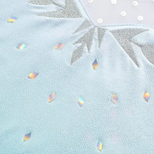 Vista 3 de HOZIY Leotardos de gimnasia para niñas y niños, cinta de copo de nieve, azul, morado, rosa intenso brillante, Rosa encendido