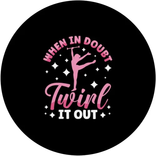 Vista 3 de Twirler Majorettes En caso de duda, gírelo hacia fuera Baton Twirling PopSockets intercambiables PopGrip