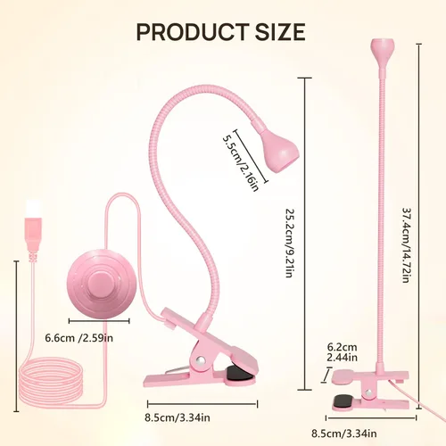 Vista 7 de AORAEM Lámpara UV de cuello de cisne para uñas de gel, luz LED de curación flash con lupa 6X + lámpara de uñas UV de curación flash con interruptor
