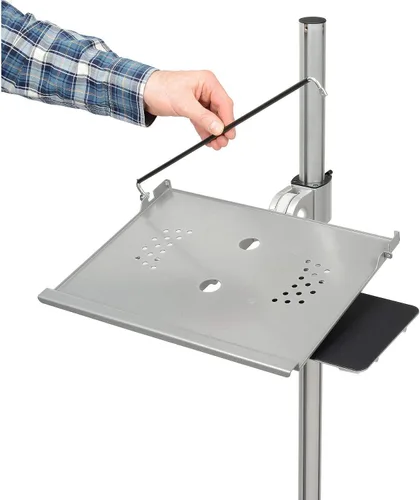 Vista 4 de Global Industrial Altura ajustable antirrobo móvil portátil ordenador portátil estación de trabajo carro de seguridad, plata