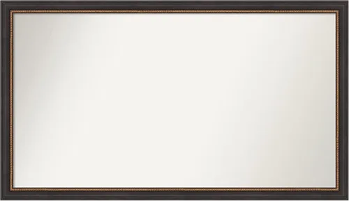 Vista 56 de Amanti Art Espejo de baño negro para sobre el fregadero, 23 x 23 pulgadas, espejo cuadrado negro Ashton, marco de madera tradicional mediano, se