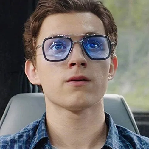 Vista 5 de YIJIA-YOUNG Tony Stark - Lentes de sol polarizados de material metálico para hombres y mujeres, Iron Man y Spider-Man