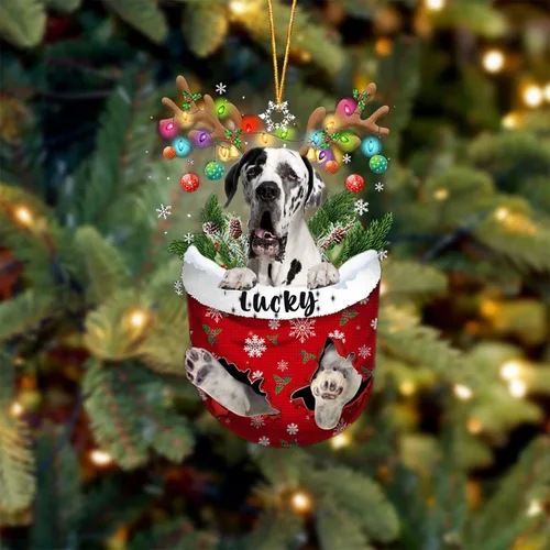 Vista 121 de Adorno de Navidad personalizado para perro Airedale Terrier en bolsillo de nieve, adorno para árbol de Navidad, idea de regalo para amantes